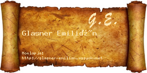 Glasner Emilián névjegykártya